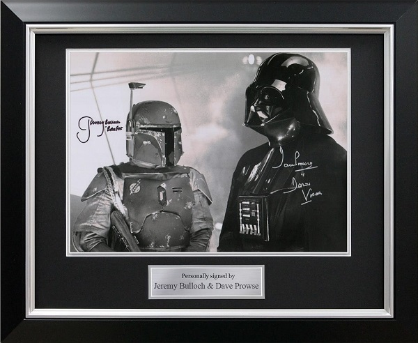 Boba Fett und Darth Vader signiertes Foto im Deluxe-Rahmen